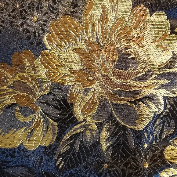 NWT Pretty Little Thing Black & Gold Floral Jacquard Strapless Mini Dress 10 - Picture 8 of 12